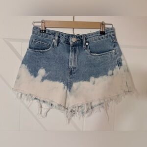 BlankNYC The Barrow Vintage High Rise Bleach Tie Dye Denim Shorts 27
